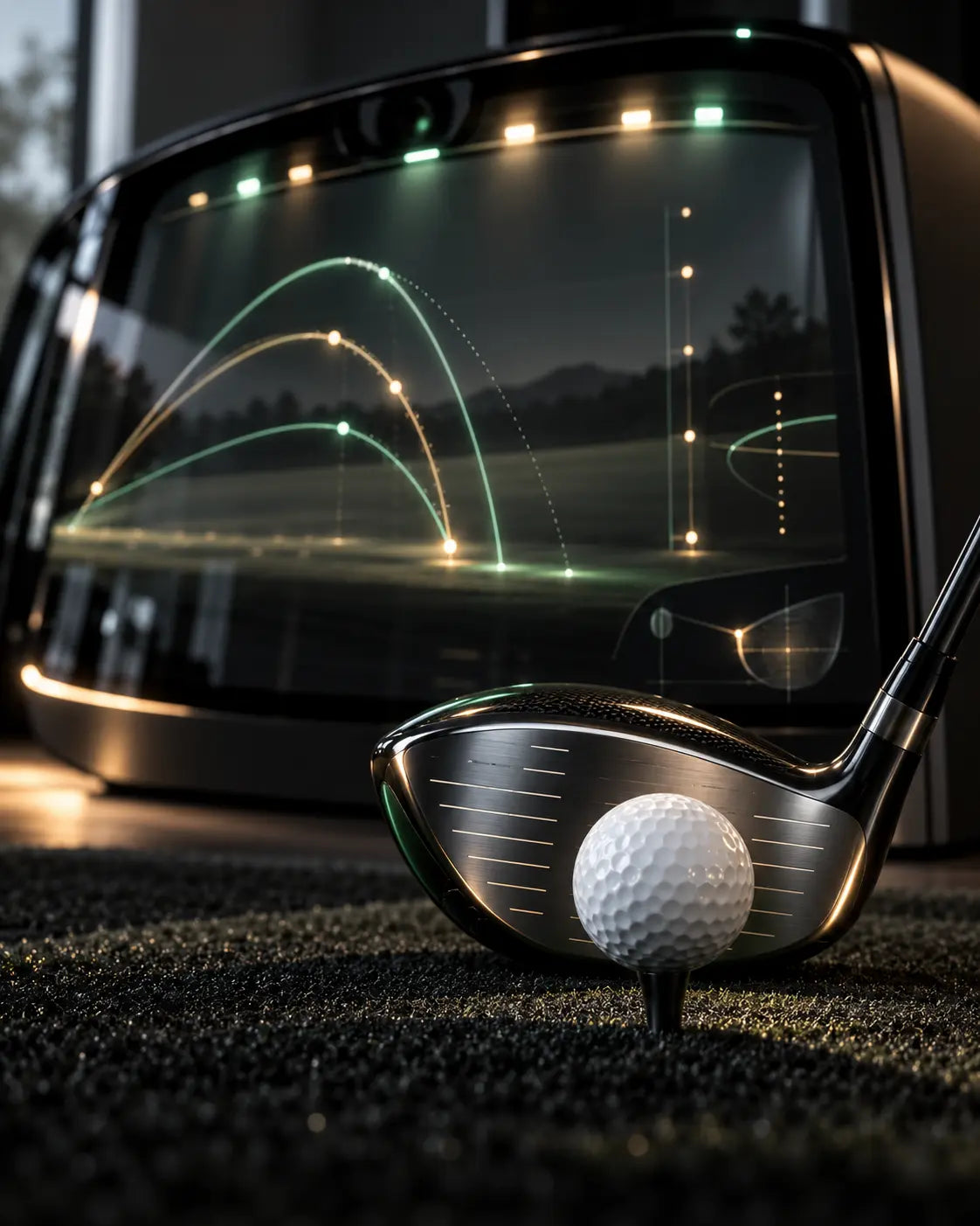 Launch monitor reflections with a driver and golf ball